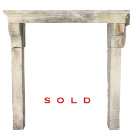 French Country Limestone Antique Fireplace Surround