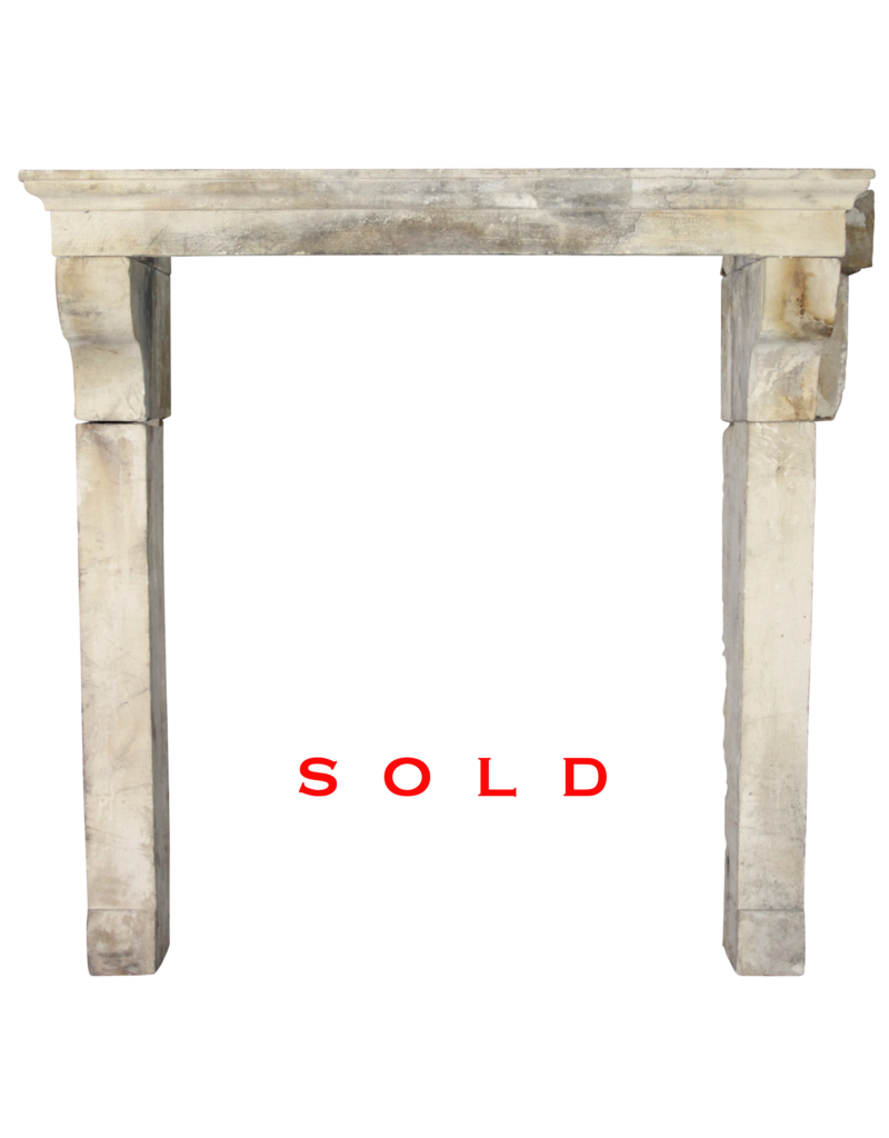 French Country Limestone Antique Fireplace Surround