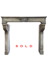 Grand French Vintage Stone Fireplace Surround