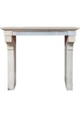 French Vintage Bicolor Limestone Fireplace Surround