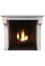 French Vintage Bicolor Limestone Fireplace Surround