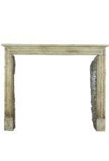 Small French Country Style Limestone Fireplace Surround