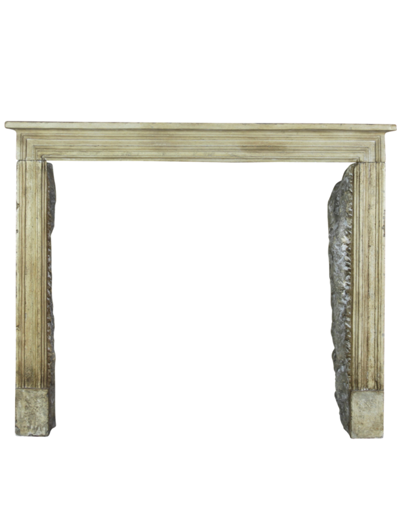 Small French Country Style Limestone Fireplace Surround