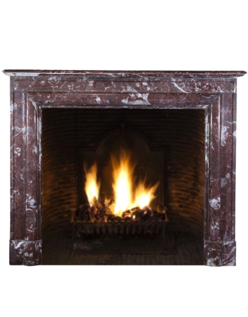 Belgian Vintage Brown Marble Fireplace Surround