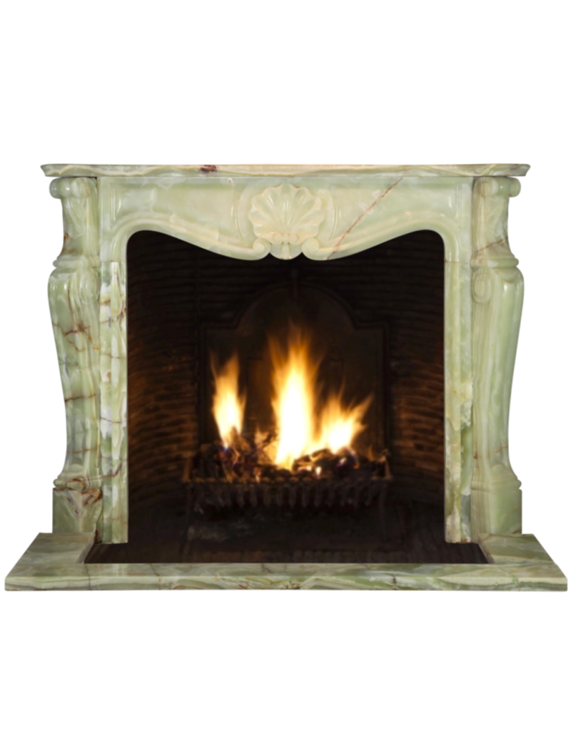 Maison Leon Van den Bogaert Klassische Kaminverkleidung aus grünem Onyx
