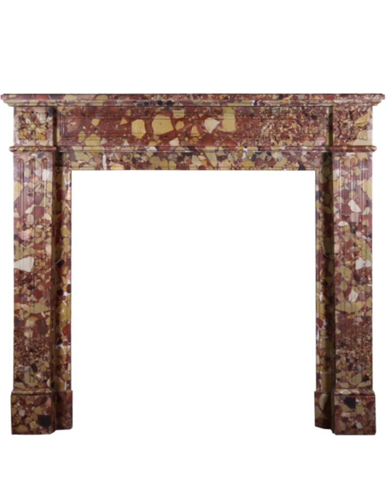 19Th Century French Vintage Fireplace In Brêche Marble