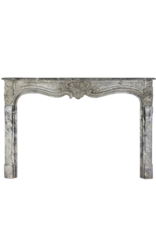 18Th Century Grand Belgian Antique Fireplace Surround In Oxidate Marble