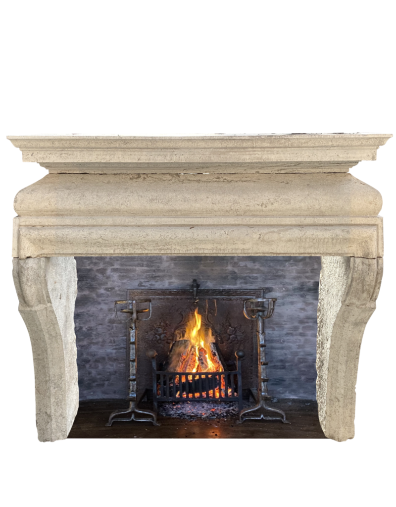 French Rustic Country Style Bicolor Hard Stone Fireplace Surround