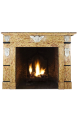 Classical Belgian Style Vintage Marble Fireplace Mantel