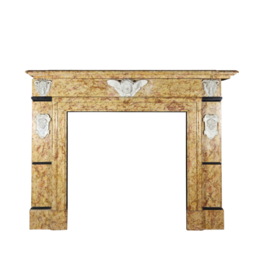 Classical Belgian Style Vintage Marble Fireplace Mantel
