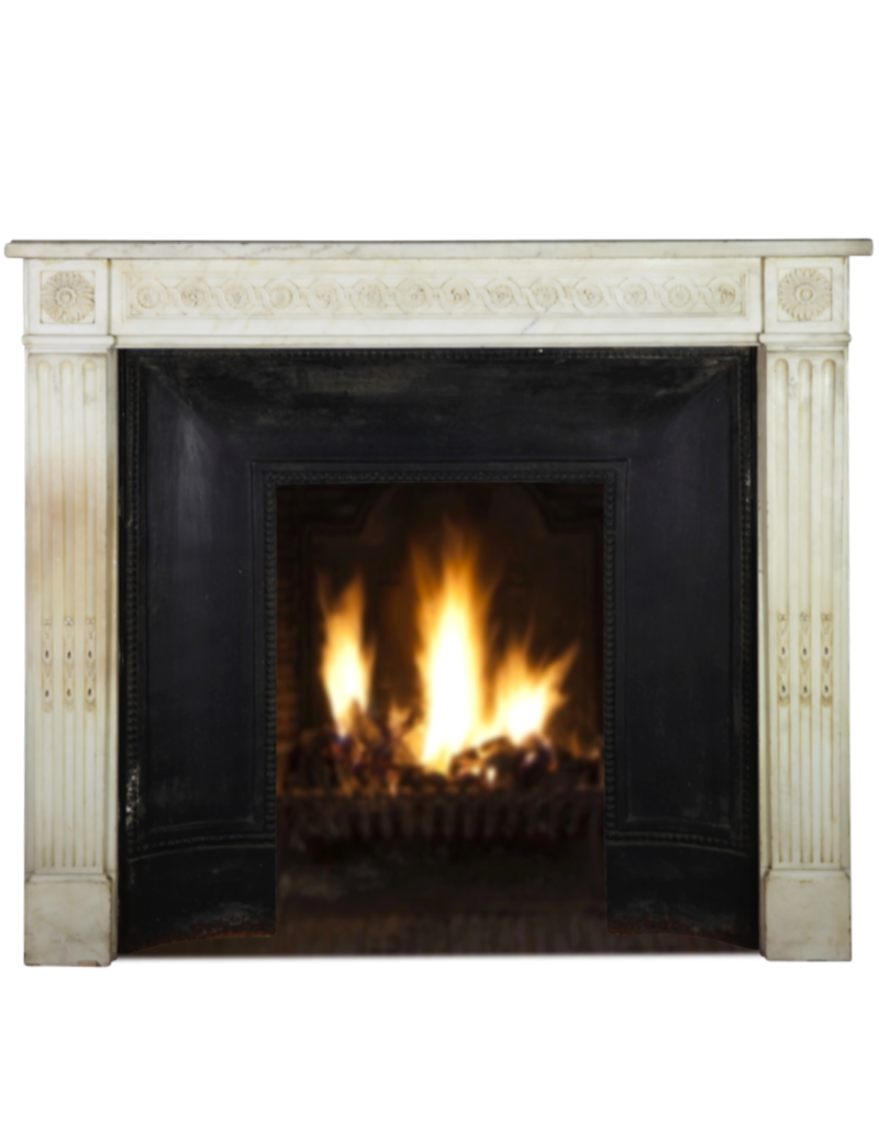 Small Louis XVI Style French Classic Antique Fireplace Surround