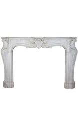 French 18Th Century Period White Statuary Marble Fireplace Surround