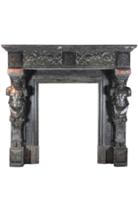 19Th Century Belgian Bleu Stone And Marble Fireplace Surround