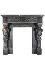 The Antique Fireplace Bank 19Th Century Belgian Bleu Stone And Marble Fireplace Surround