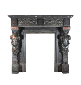 Maison Leon Van den Bogaert 19Th century belga azul piedra y mármol chimenea