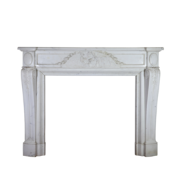 Parisian Monumental Antique Fireplace Surround In Carrara Marble