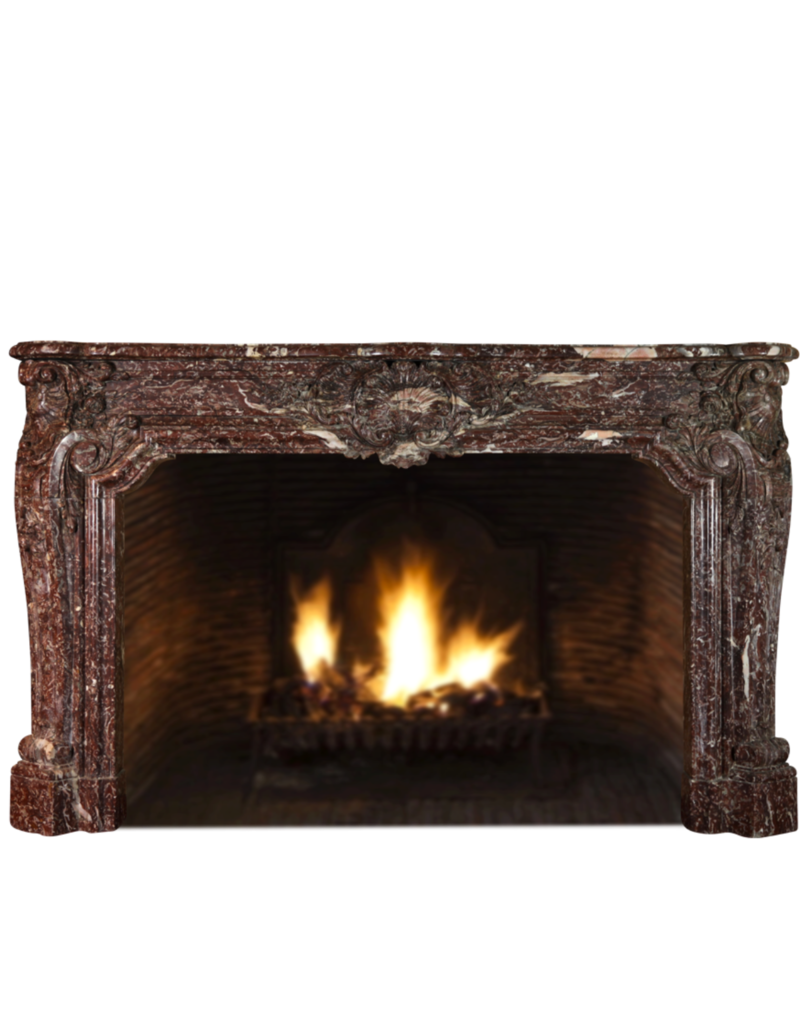 Grand Belgian Antique Fireplace Surround In Rochefort Marble