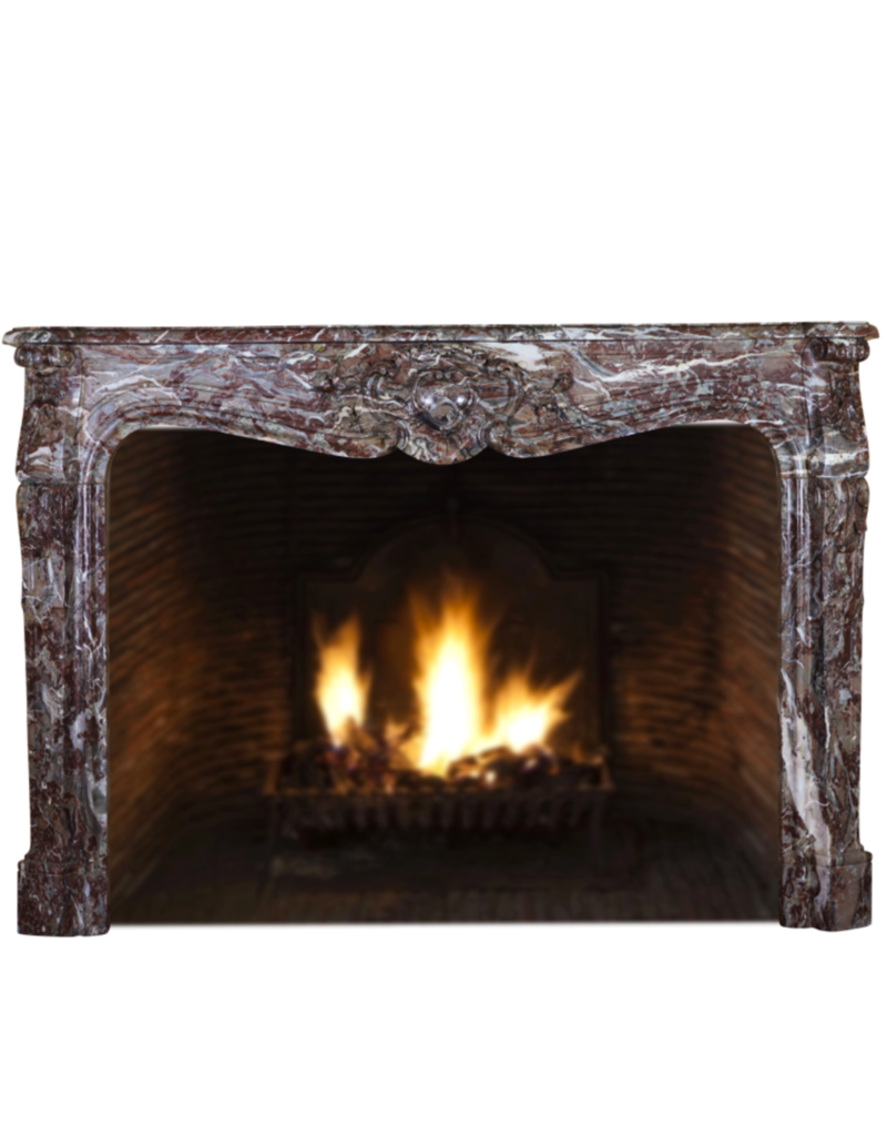 Belgian 18Th Century Classic Brown Marble Fireplace Surround