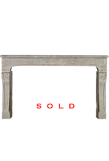 Wide French Classic Country Limestone Fireplace Surround