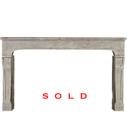 Wide French Classic Country Limestone Fireplace Surround