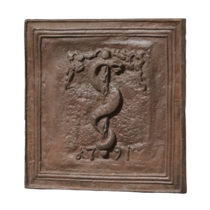 Cast Iron Plate With Asklepios Symbol