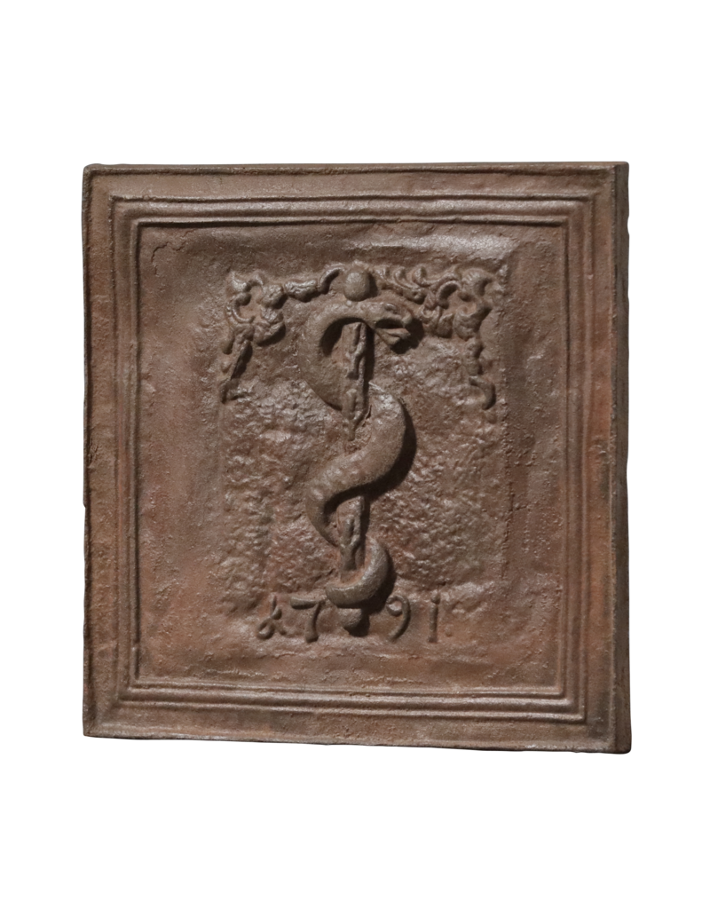 Cast Iron Plate With Asklepios Symbol