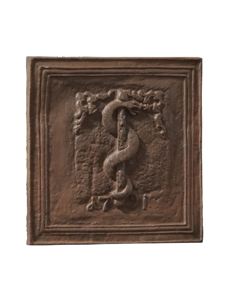 Cast Iron Plate With Asklepios Symbol