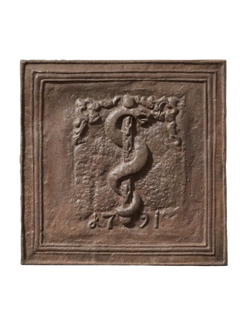 Cast Iron Plate With Asklepios Symbol