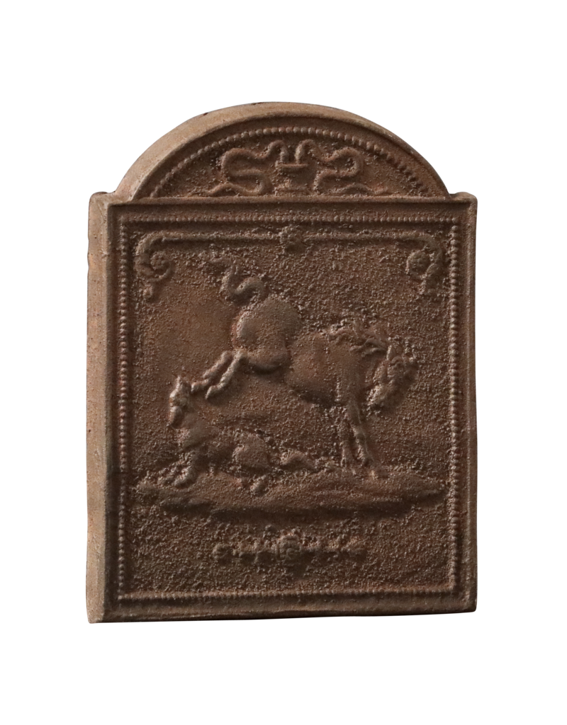 Plaque De Foyer En Fonte Avec Cheval Sauvage