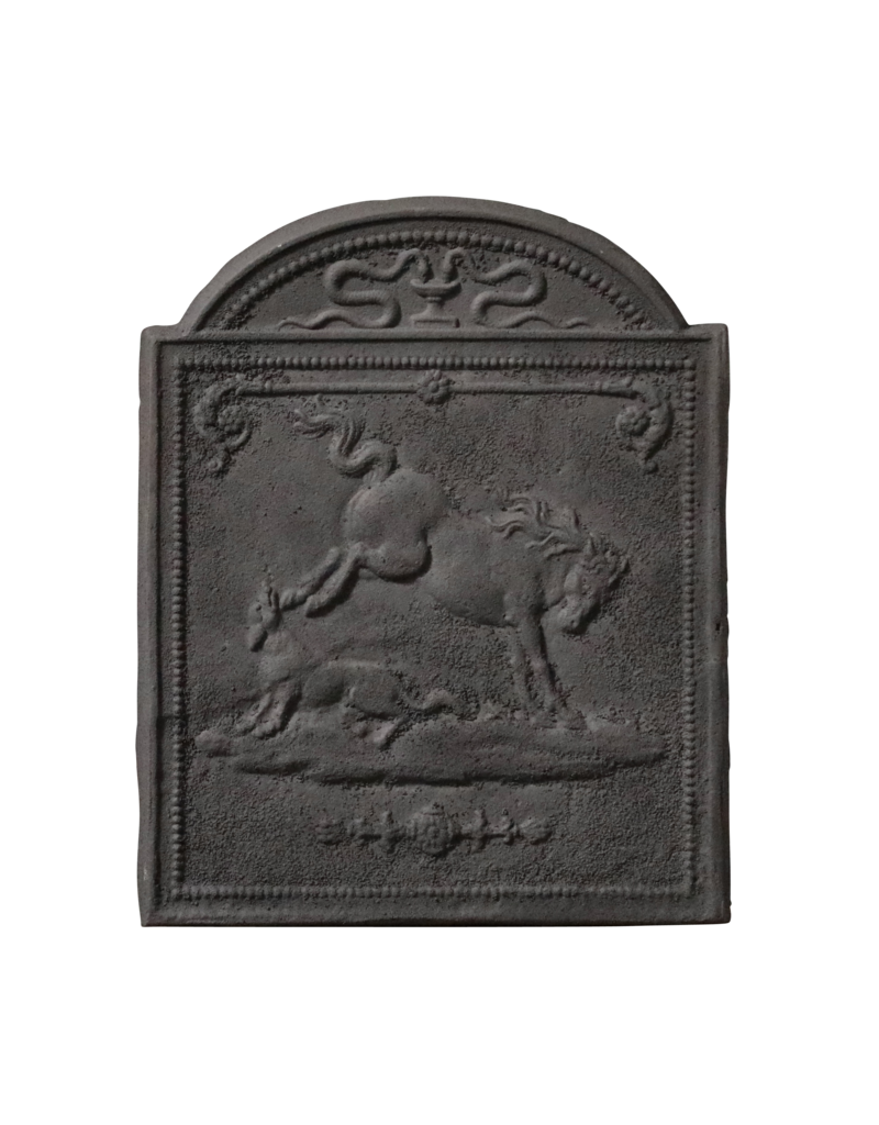 Plaque De Foyer En Fonte Avec Cheval Sauvage