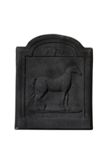 The Antique Fireplace Bank Dekorativer Kamin Platte aus Gusseisen mit Pferd