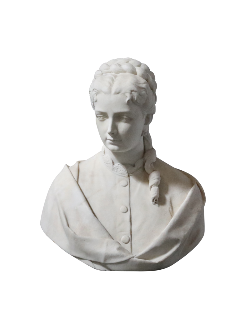 Maison Leon Van den Bogaert Markante Büste aus Statuenmarmor
