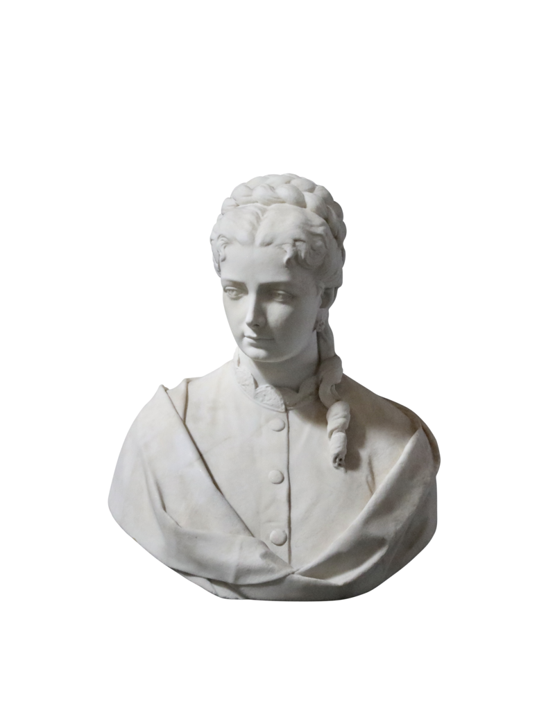 Maison Leon Van den Bogaert Markante Büste aus Statuenmarmor