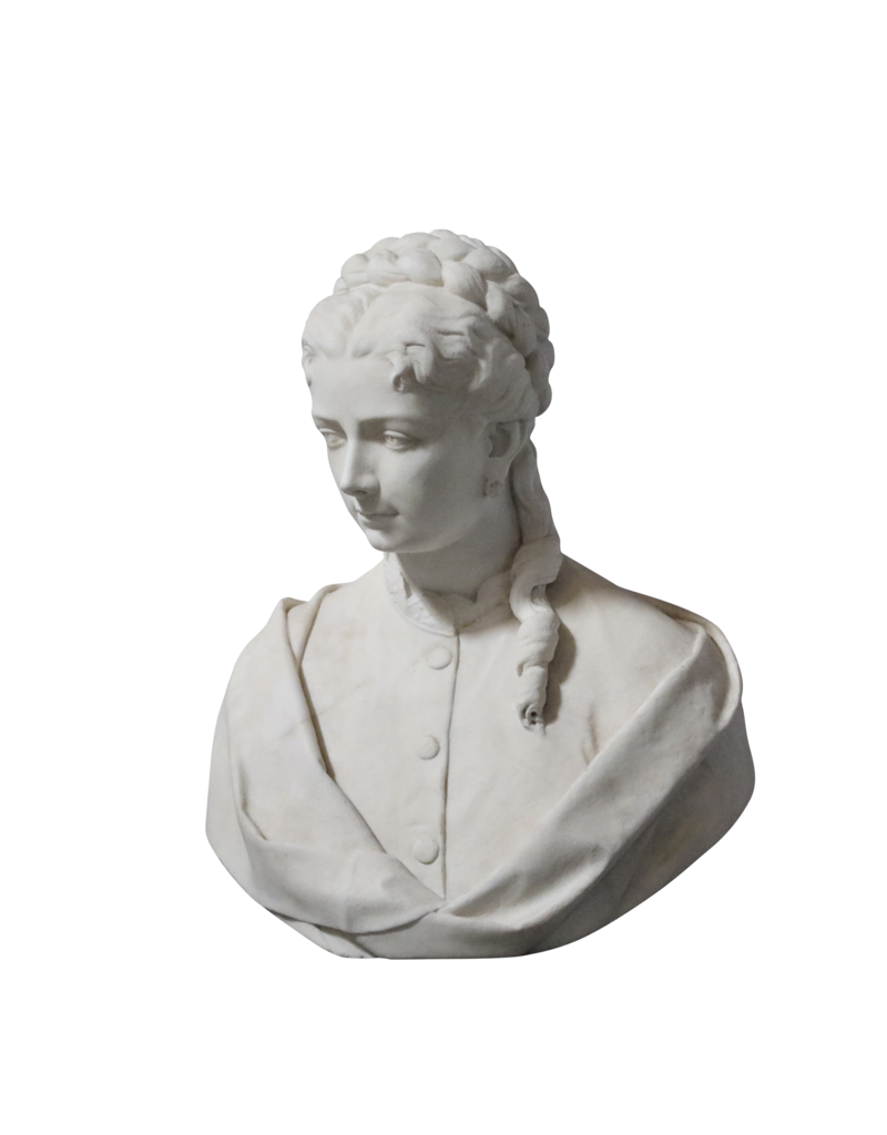 Maison Leon Van den Bogaert Markante Büste aus Statuenmarmor