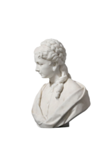 Buste De Dame En Marbre Sculpture Blanc