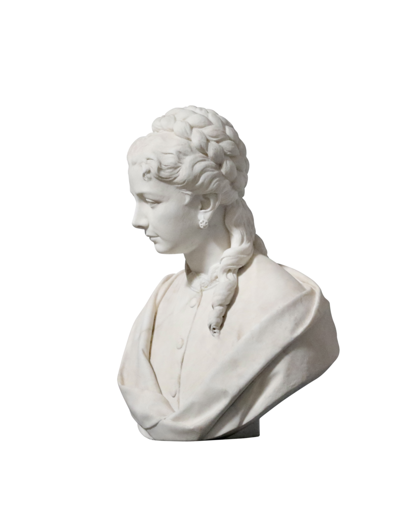 Maison Leon Van den Bogaert Markante Büste aus Statuenmarmor