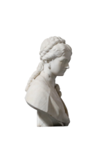 Buste De Dame En Marbre Sculpture Blanc