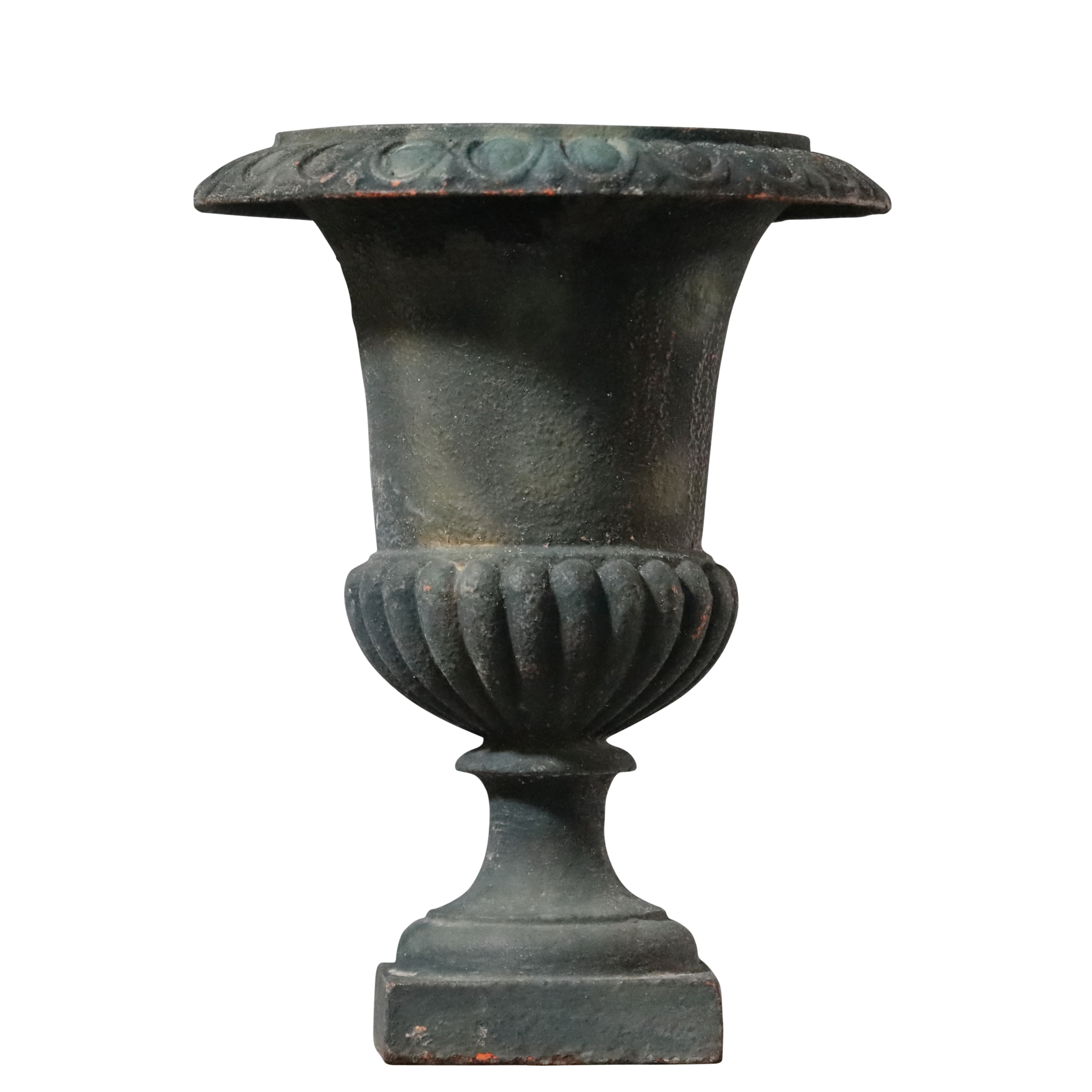 Kleine französische Vintage Vase aus Gusseisen Antike Kamine Bank