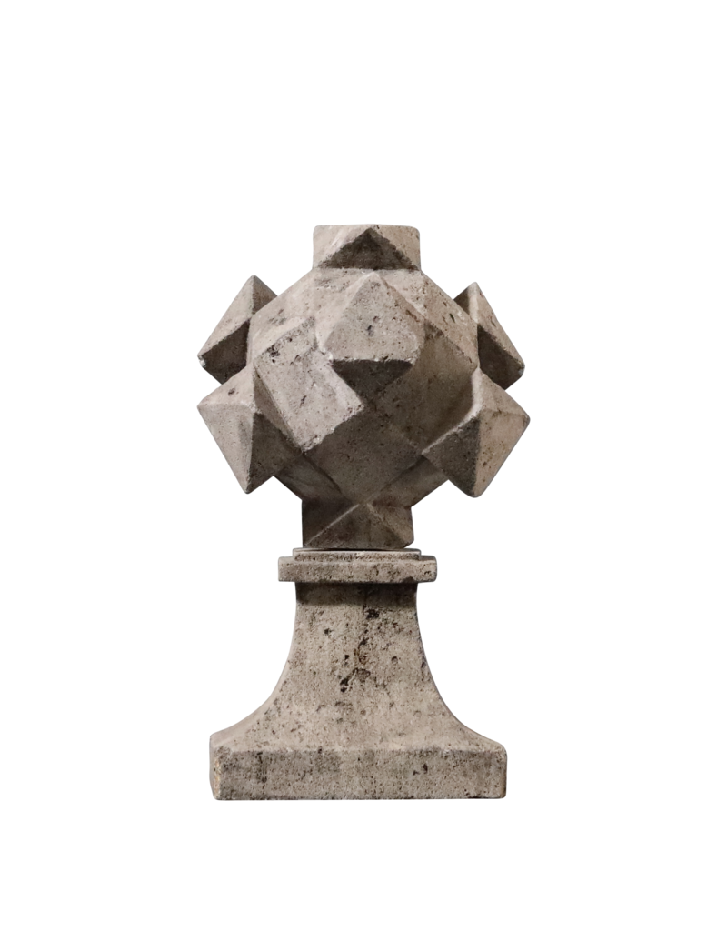 Antique Decorative Stone Polyedres Sphere Elements