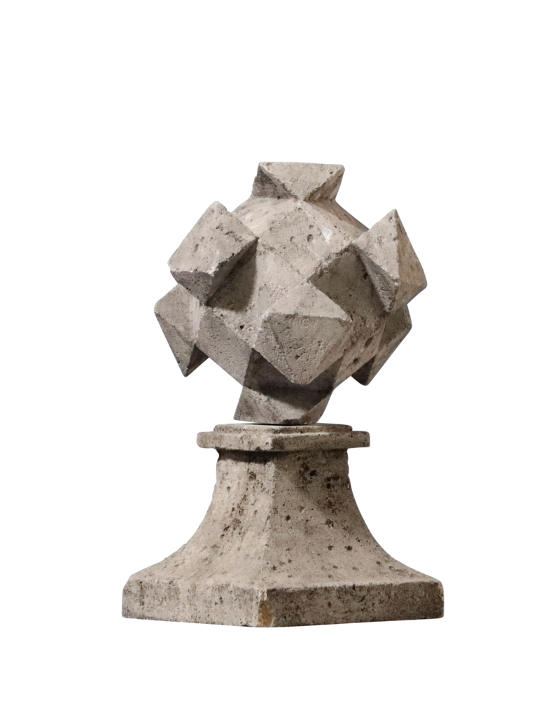 Antique Decorative Stone Polyedres Sphere Elements