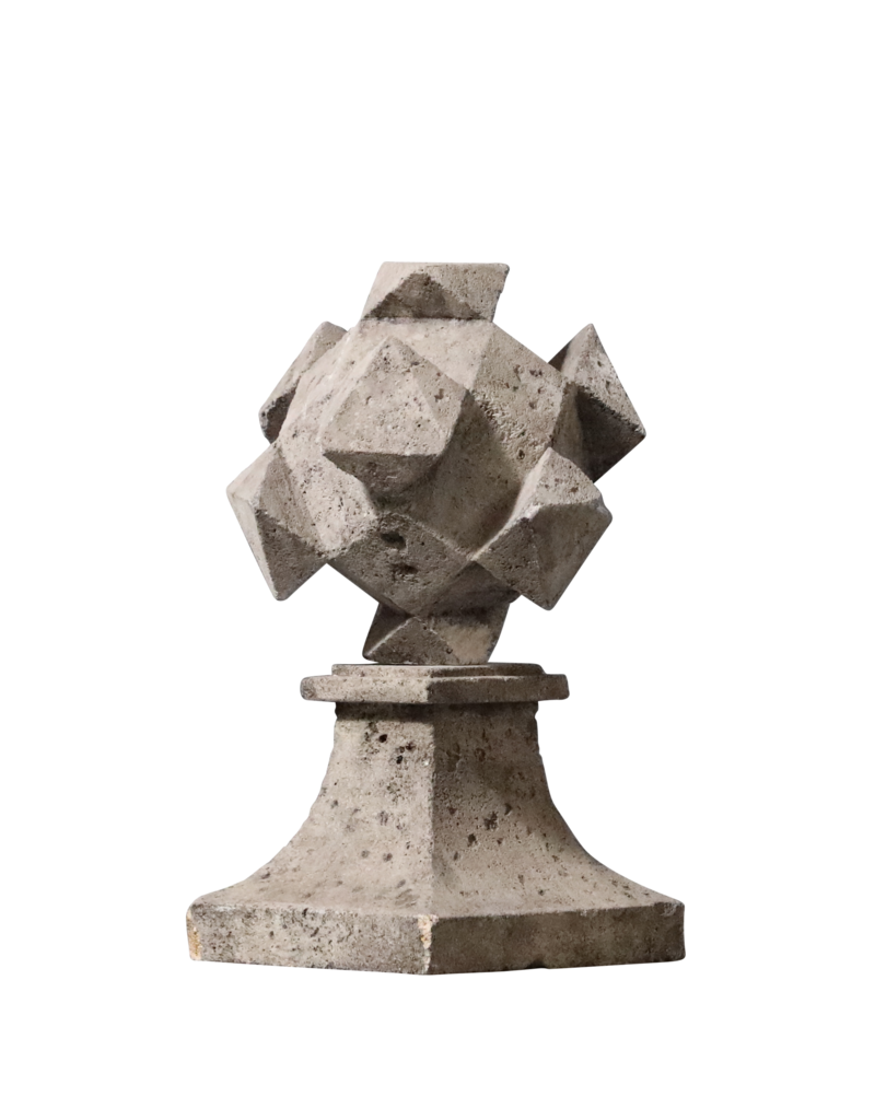 Antique Decorative Stone Polyedres Sphere Elements