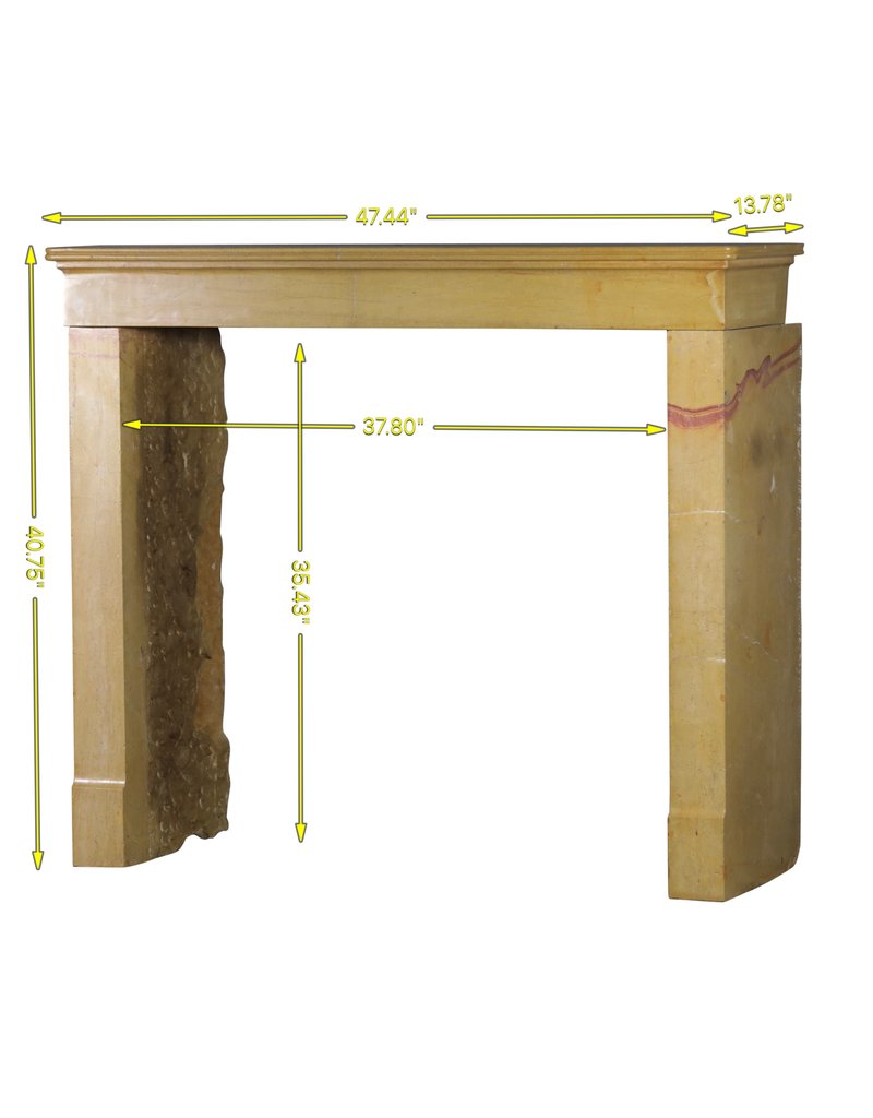 Straight Bicolor Stone Fireplace