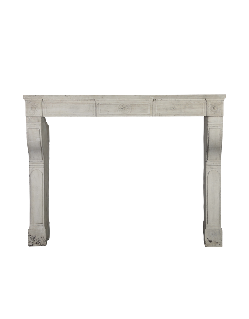 Original French Traditional Limestone Fireplace