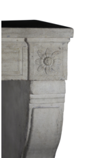 Original French Traditional Limestone Fireplace