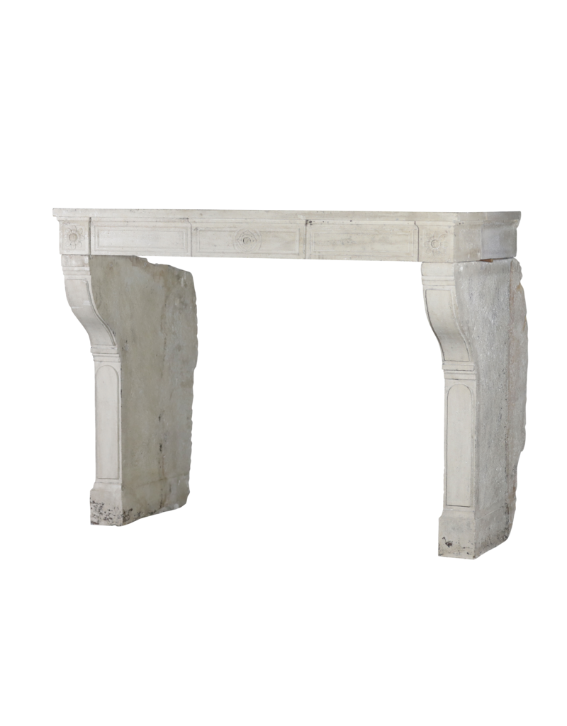 Original French Traditional Limestone Fireplace