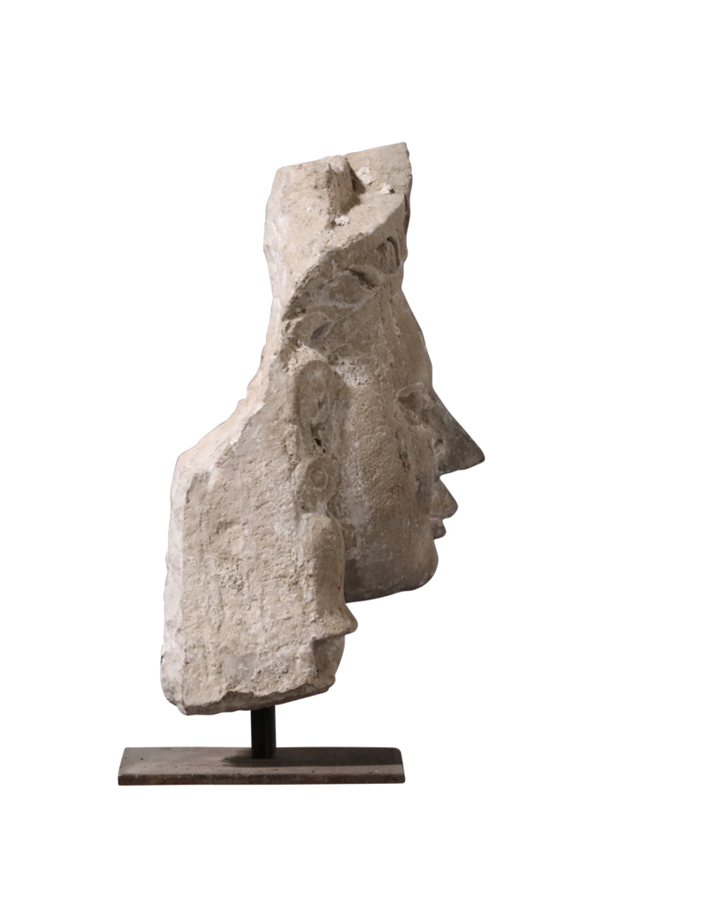 Antique Stone Head With Original Patina