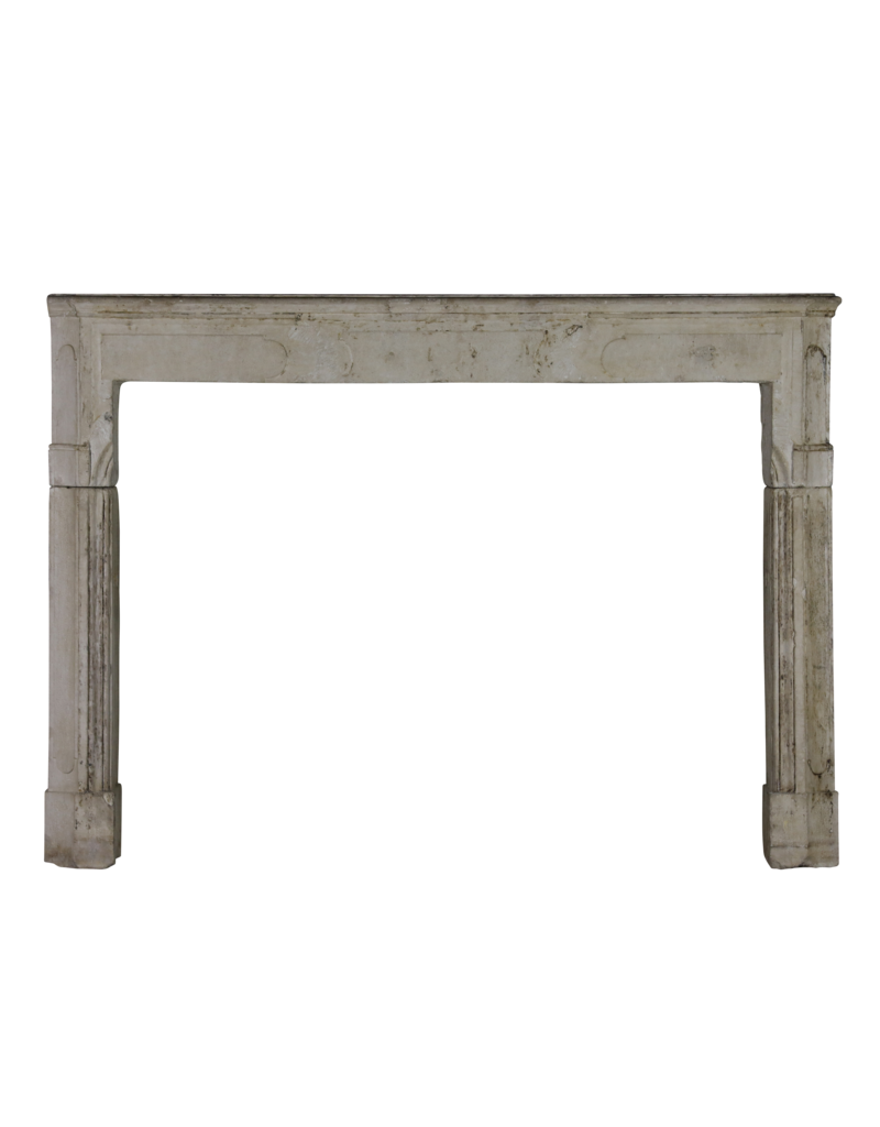 Antic French Cottage Style Stone Fireplace