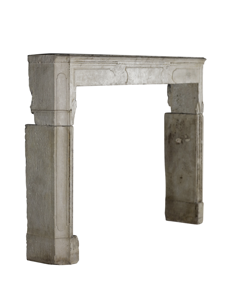 Antic French Cottage Style Stone Fireplace