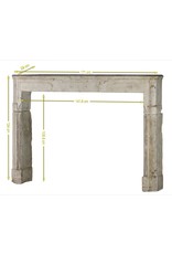 Antic French Cottage Style Stone Fireplace