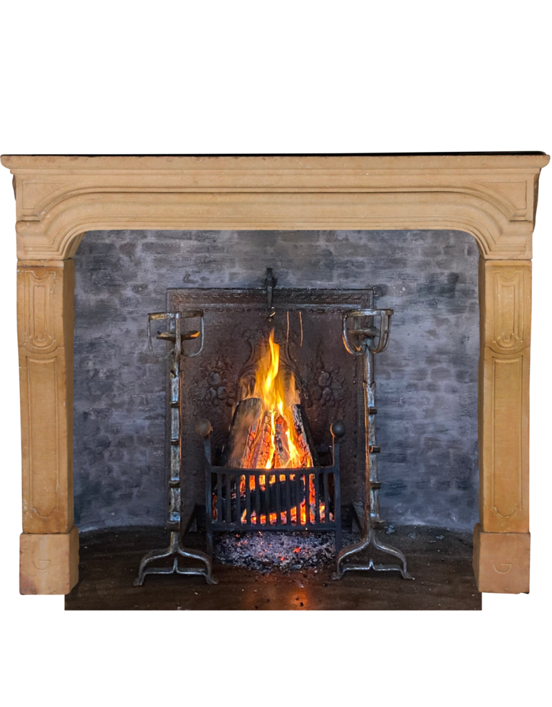 Cosy French Provence Style Limestone Fireplace